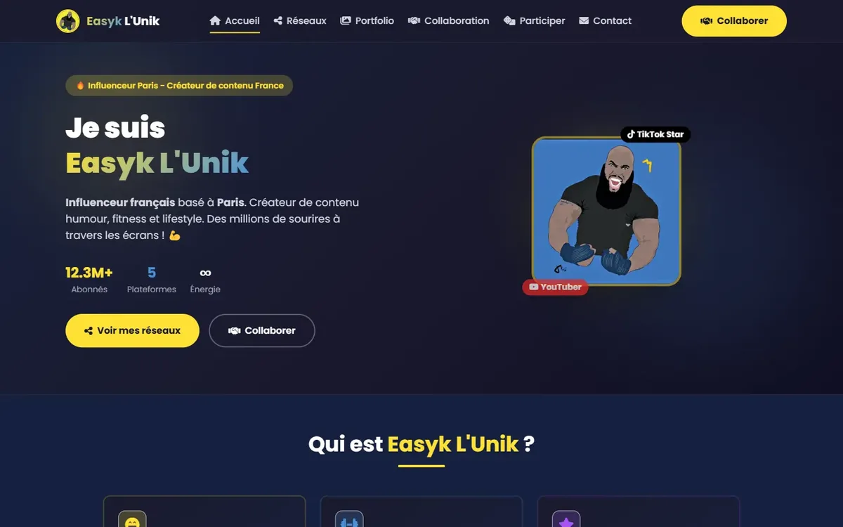 Capture du site Easyk L’Unik, réalisé par Tourak Digital Group