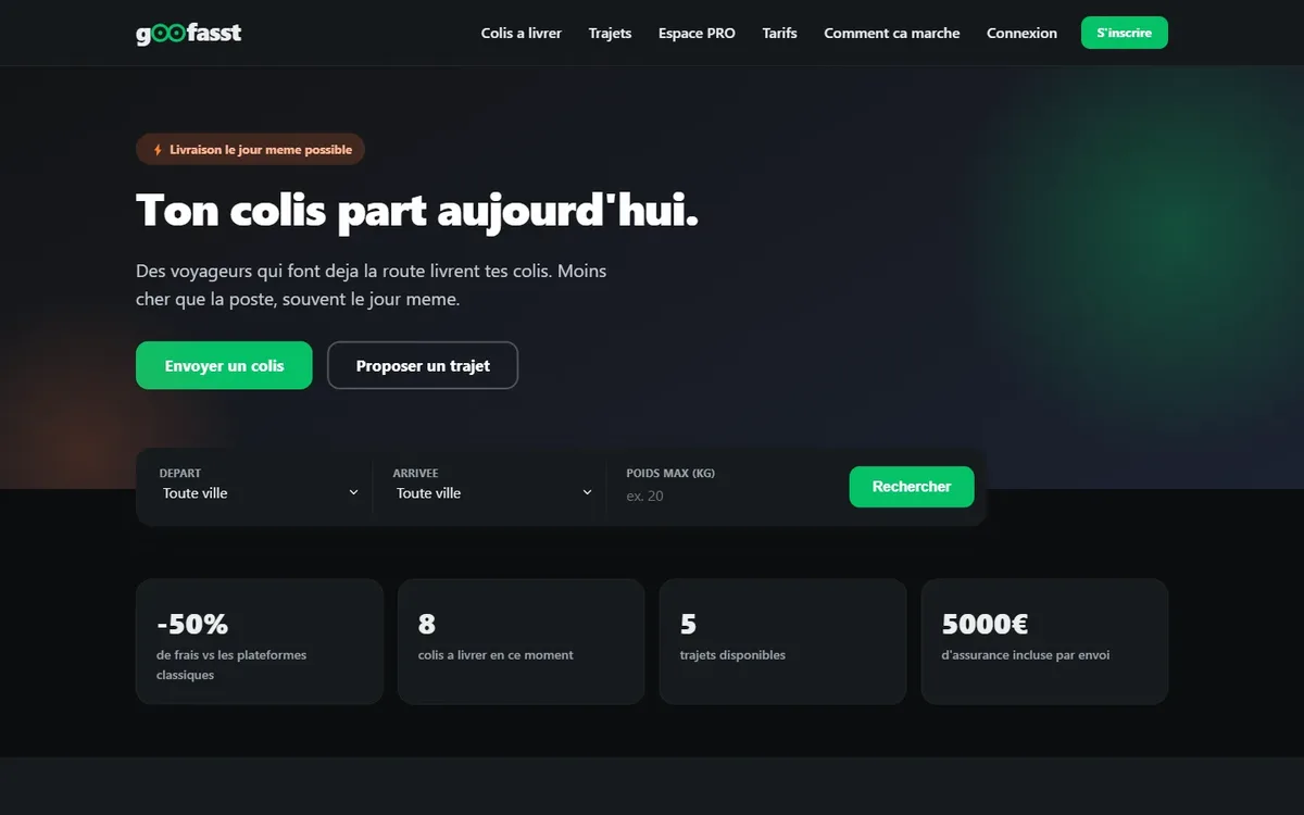 Capture du site Goofasst, réalisé par Tourak Digital Group