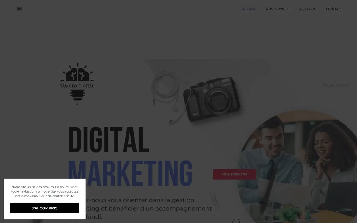 Capture du site Samcro Digital, réalisé par Tourak Digital Group